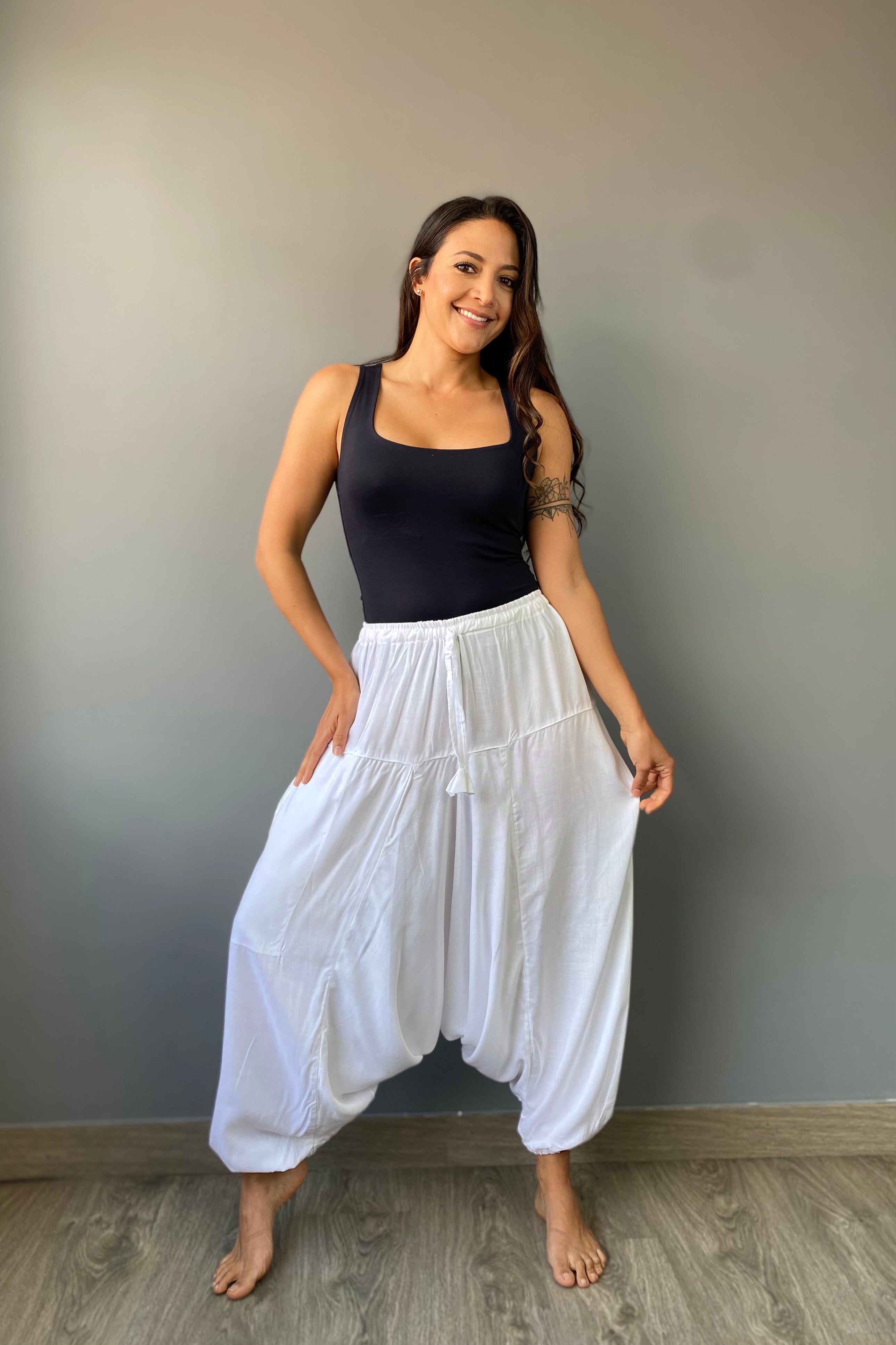 Pantalon Harem Blanco