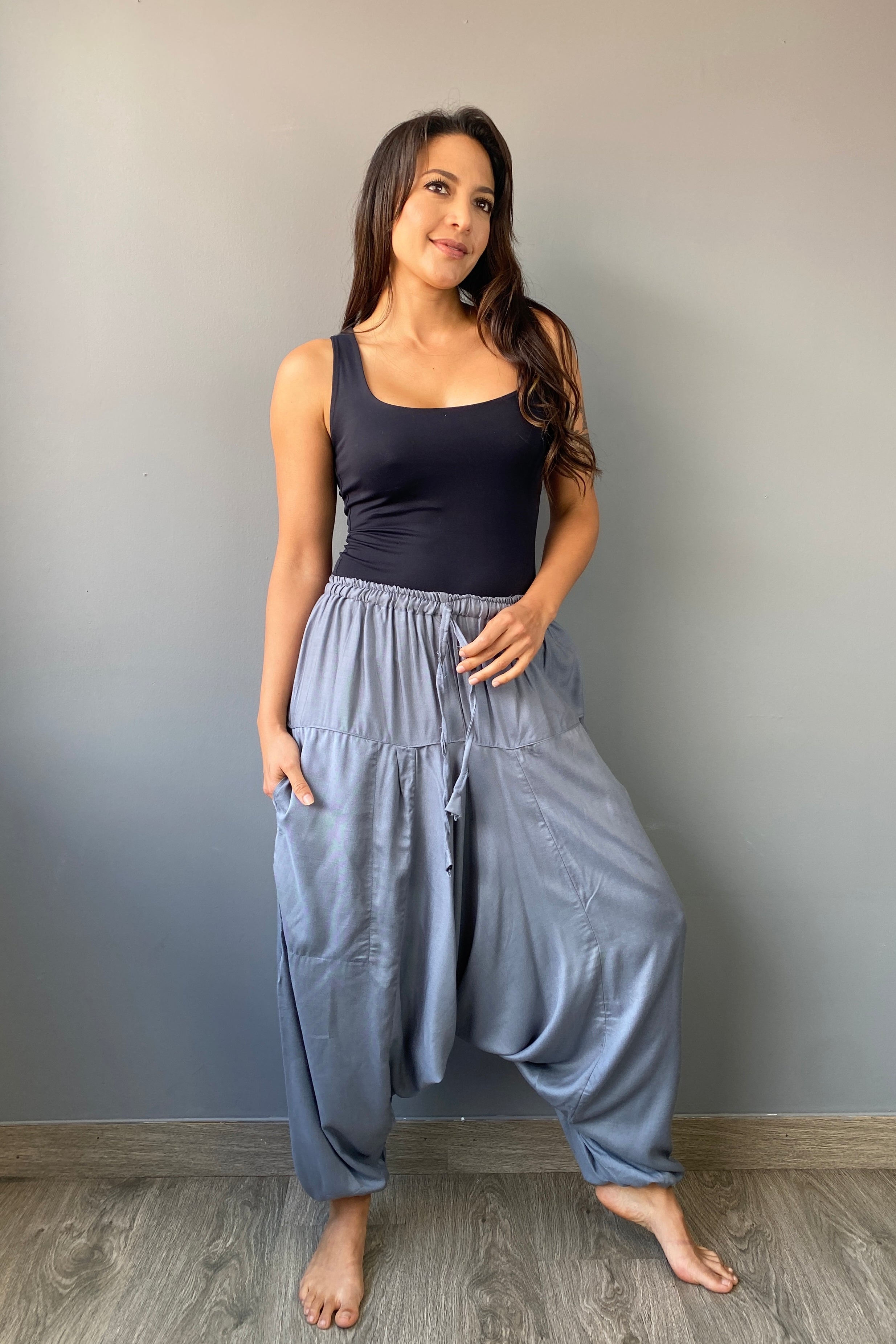 Pantalon Harem Gris