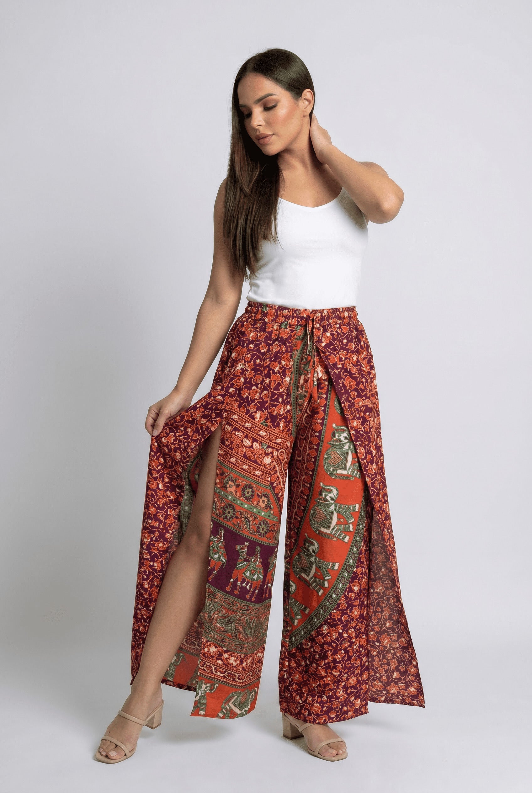 Pantalon Hippie Mariposa Vinotinto