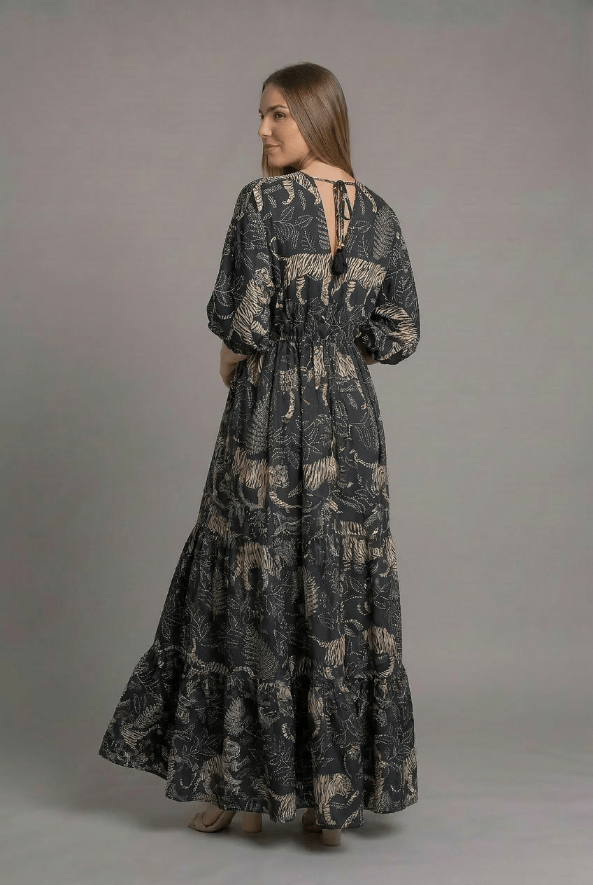 Vestido Kaftan Tigre Nocturno
