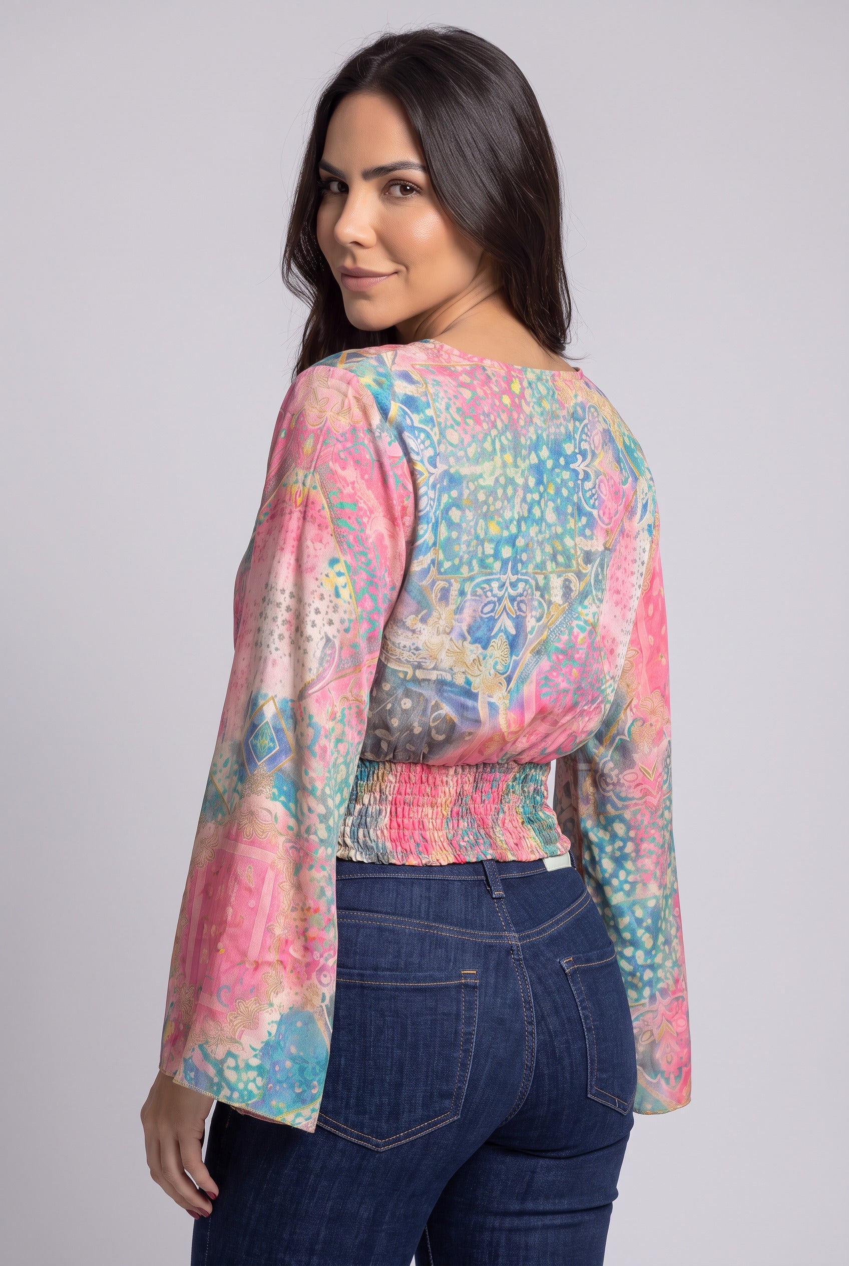 Blusa Boho Rosado y Verde - Seleno Shop