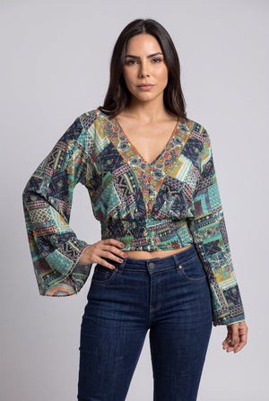 Blusa Boho Verde - Seleno Shop