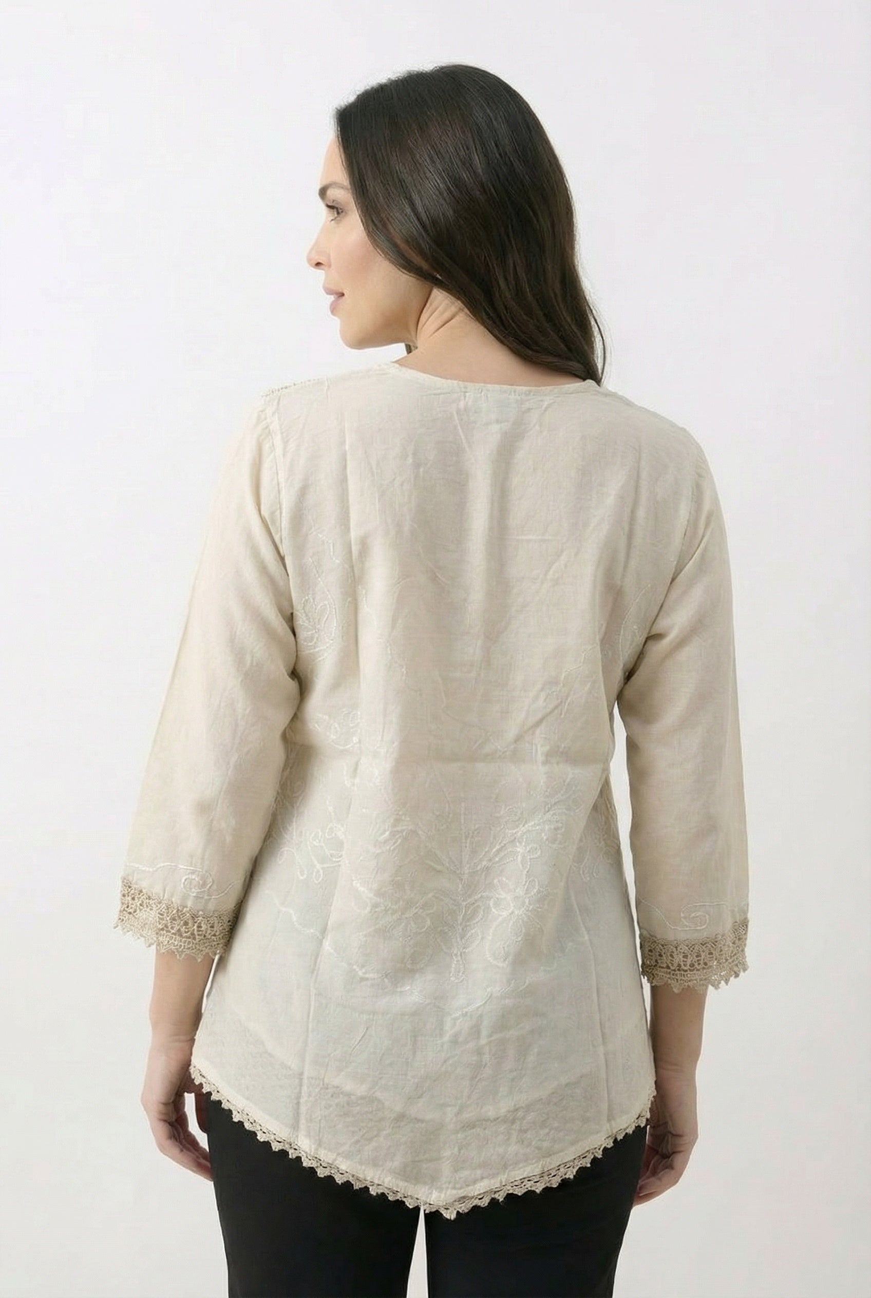 Bluson Beige Bordado - Seleno Shop