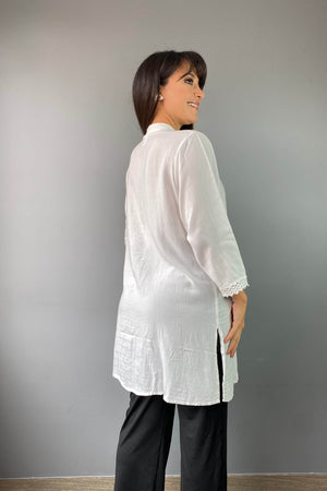 Bluson Blanco Bordado - Seleno Shop
