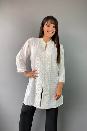 Bluson Blanco Bordado - Seleno Shop