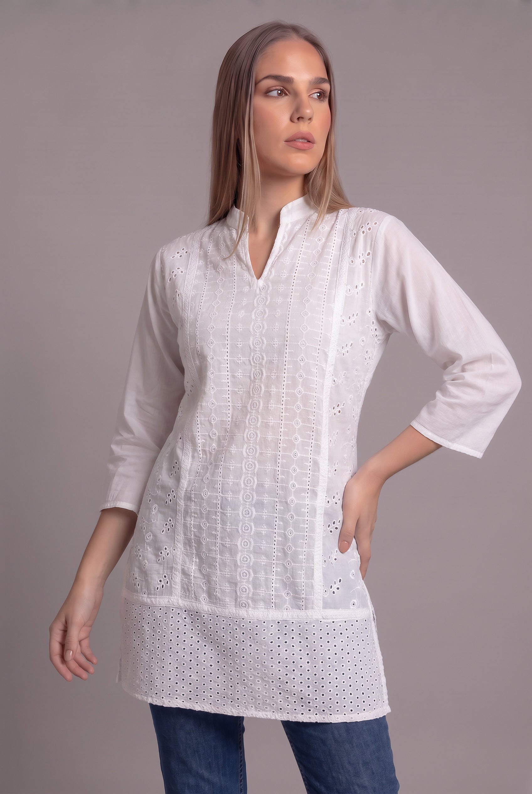 Bluson Blanco Bordado - Seleno Shop