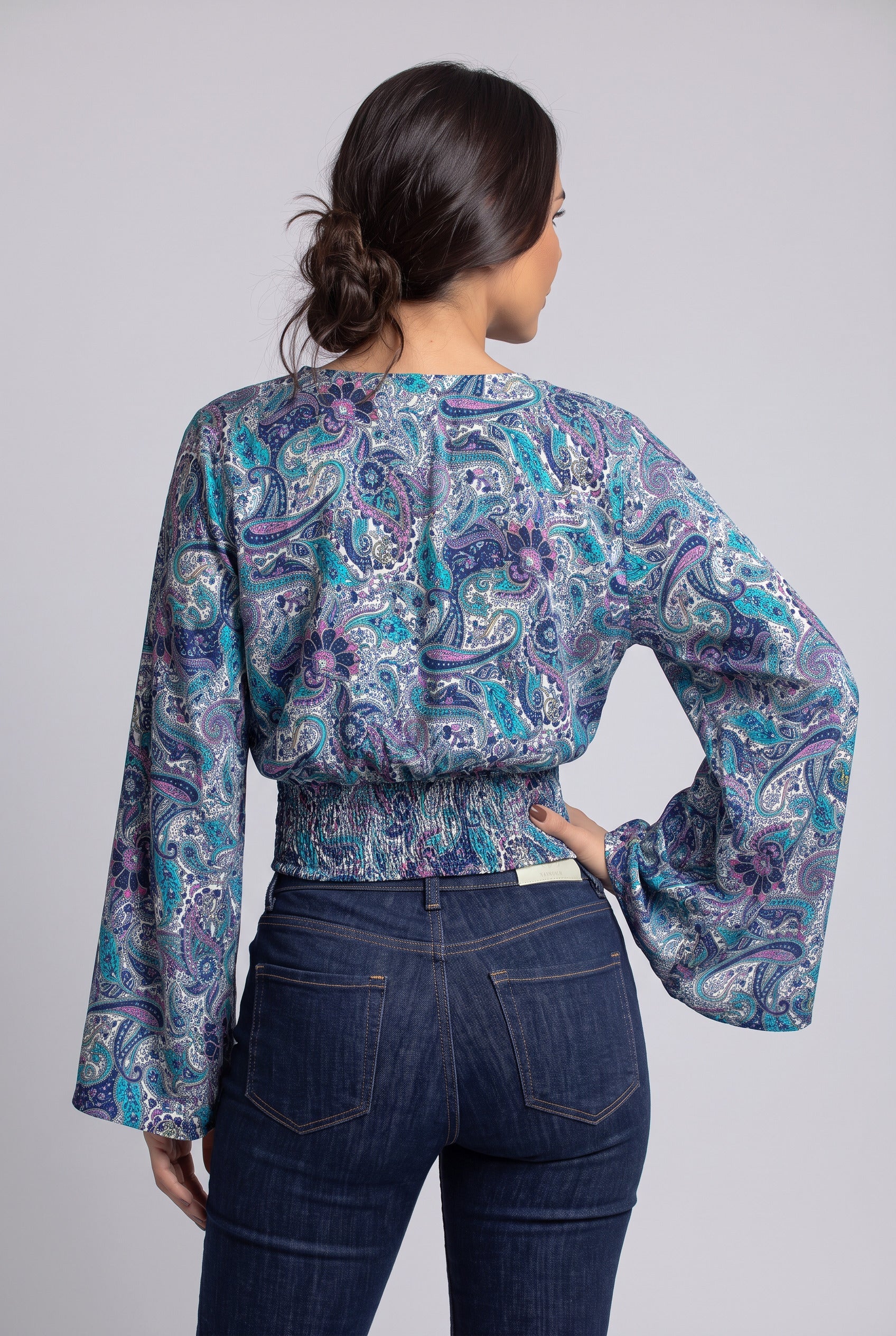 Blusón Boho Azul y Morado - Seleno Shop
