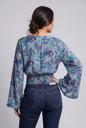Blusón Boho Azul y Morado - Seleno Shop