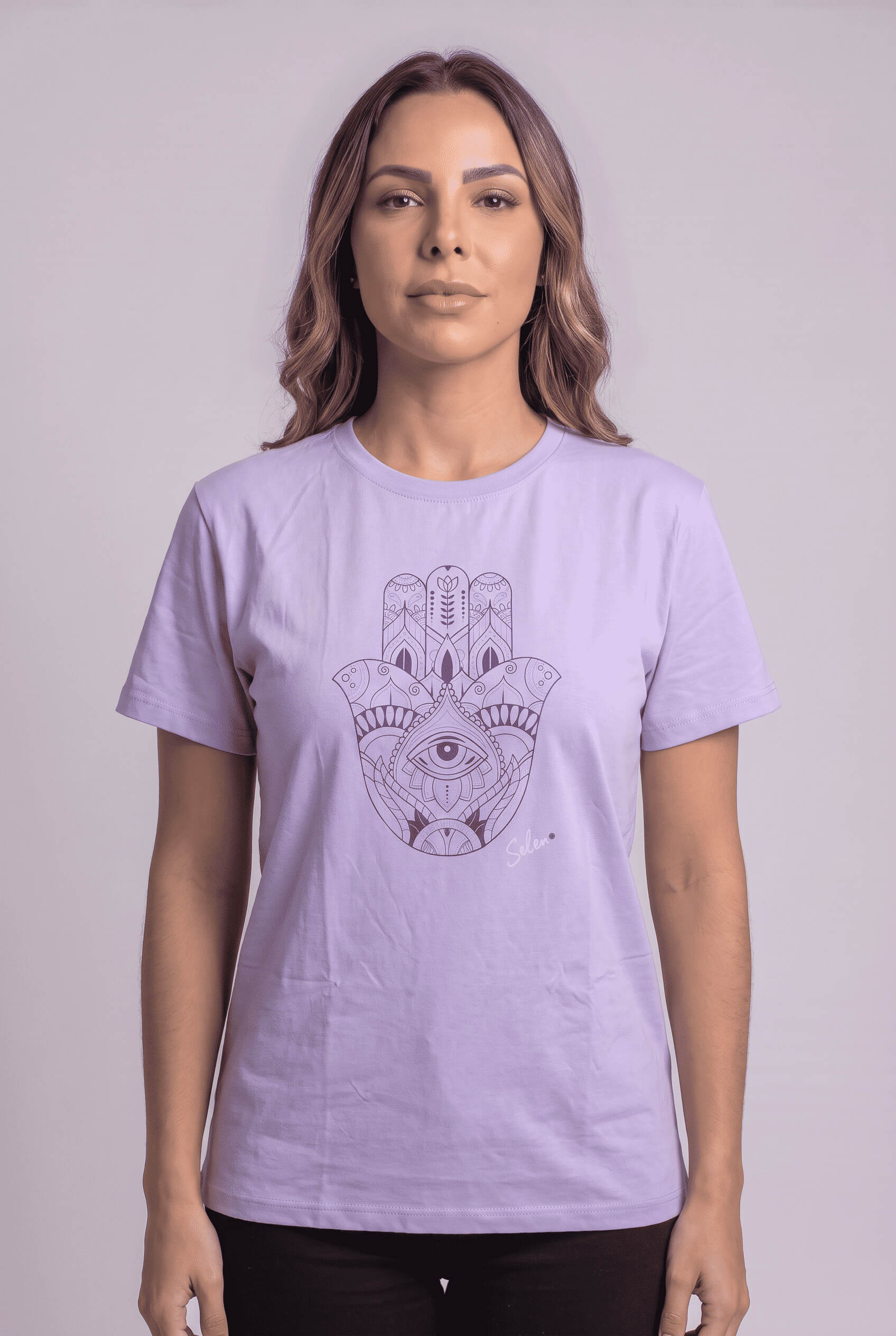 Camisetas Lila Mano Hamsa - Seleno Shop