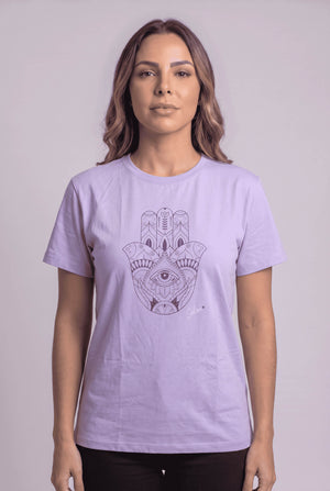 Camisetas Lila Mano Hamsa - Seleno Shop