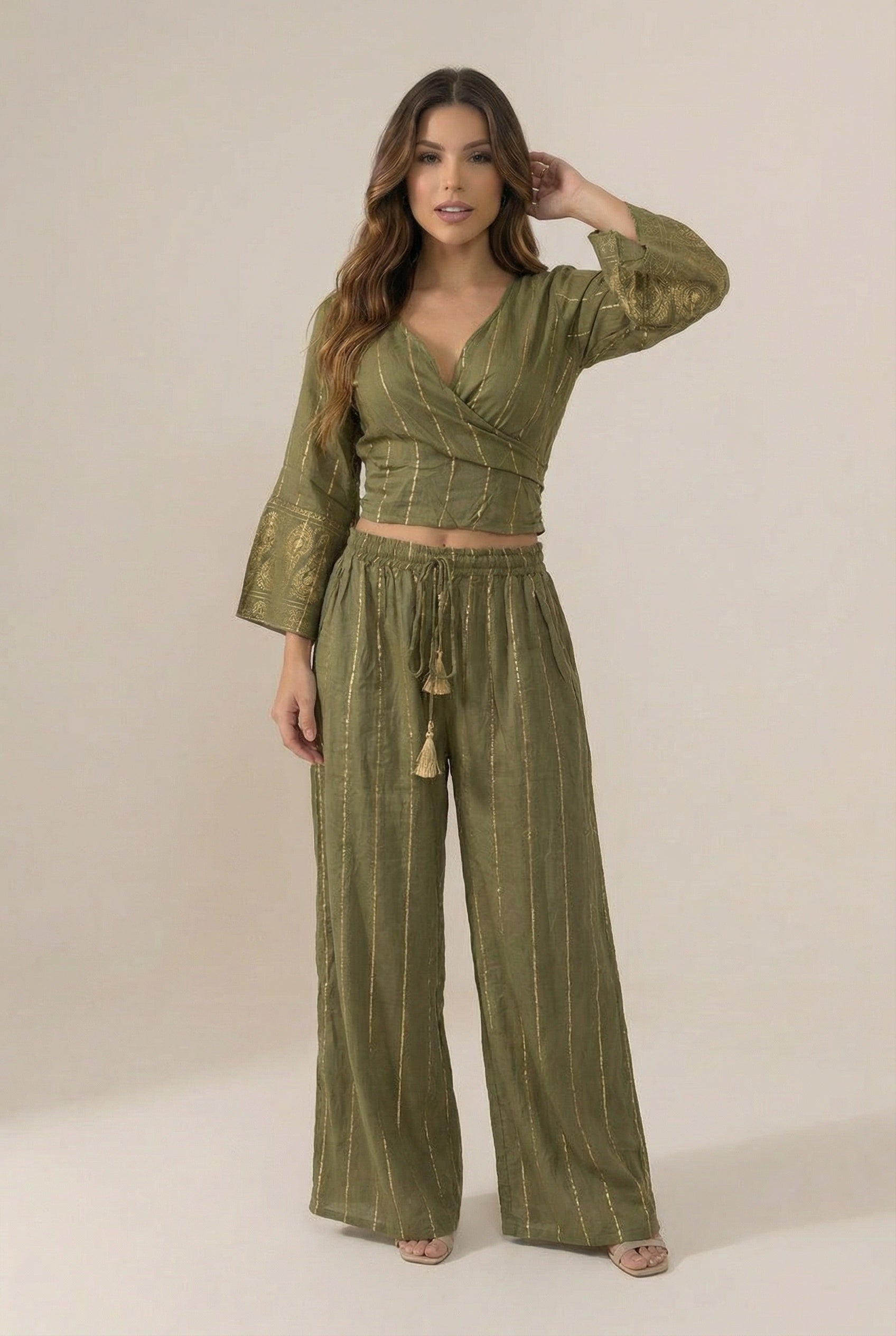 Conjunto Hindu Verde Oliva - Seleno Shop