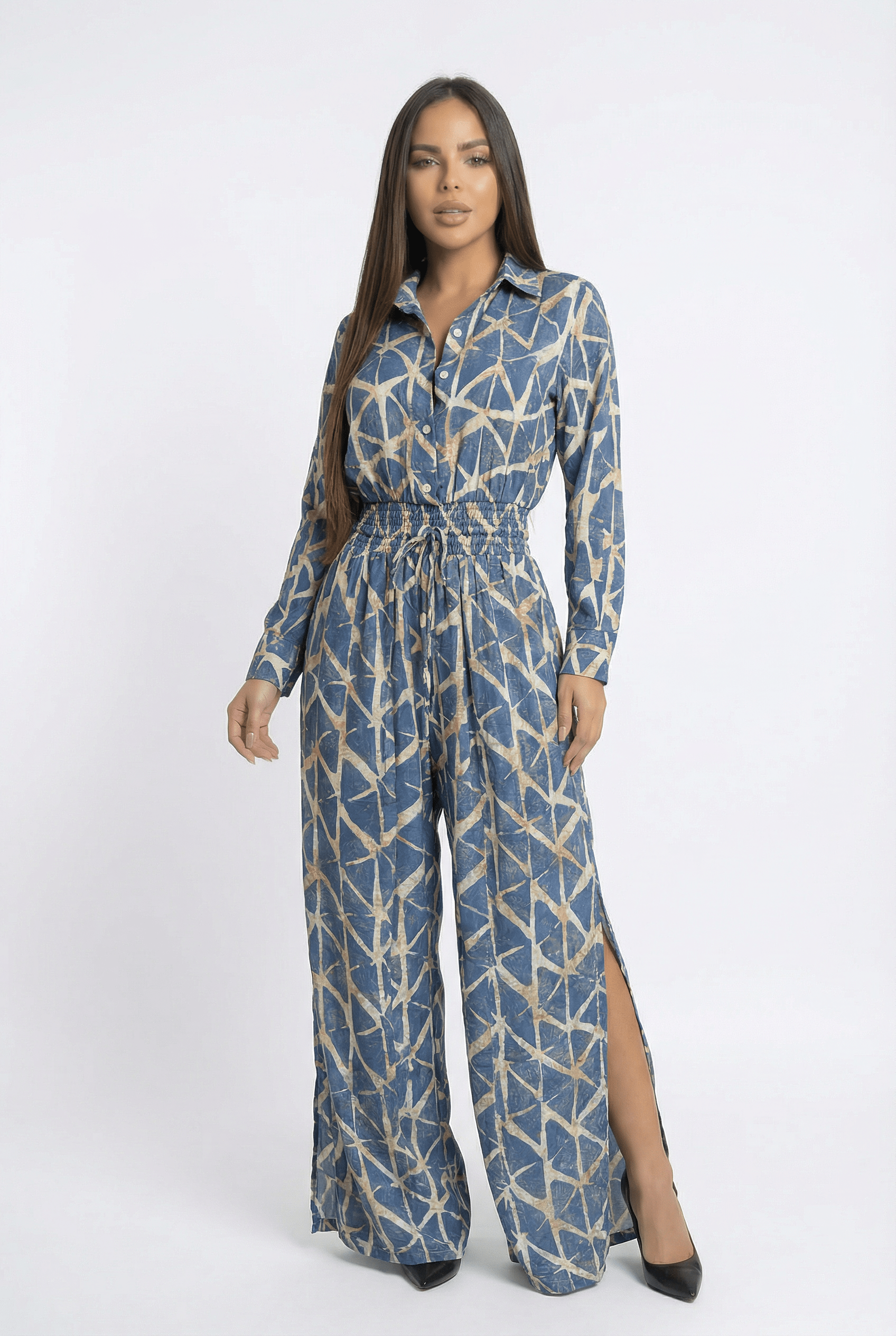 Enterizo Boho Azul y Dorado - Seleno Shop