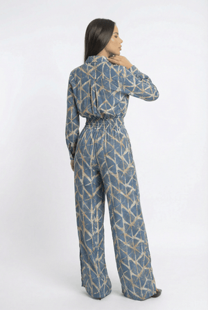 Enterizo Boho Azul y Dorado - Seleno Shop