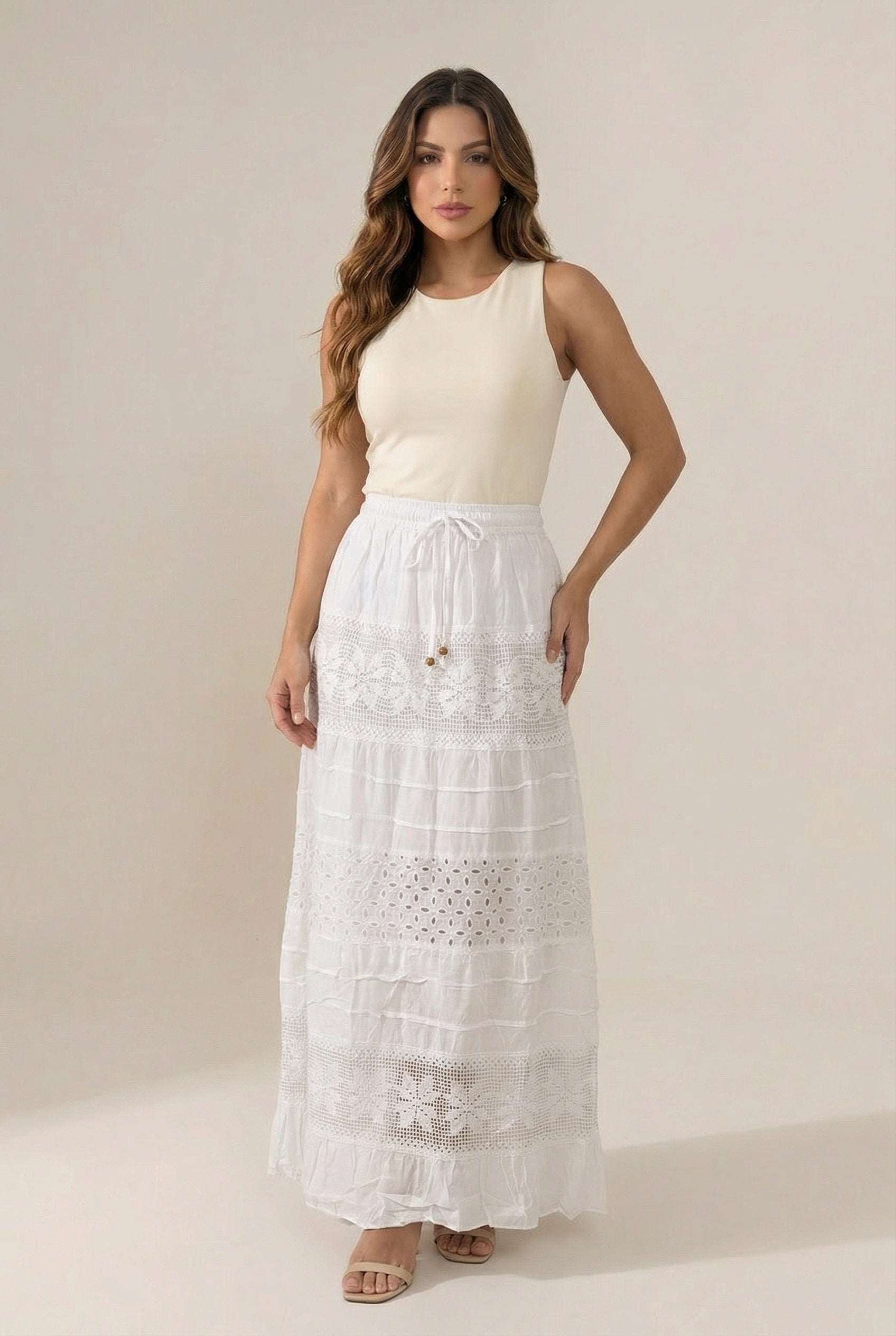 Falda blanca - Seleno Shop