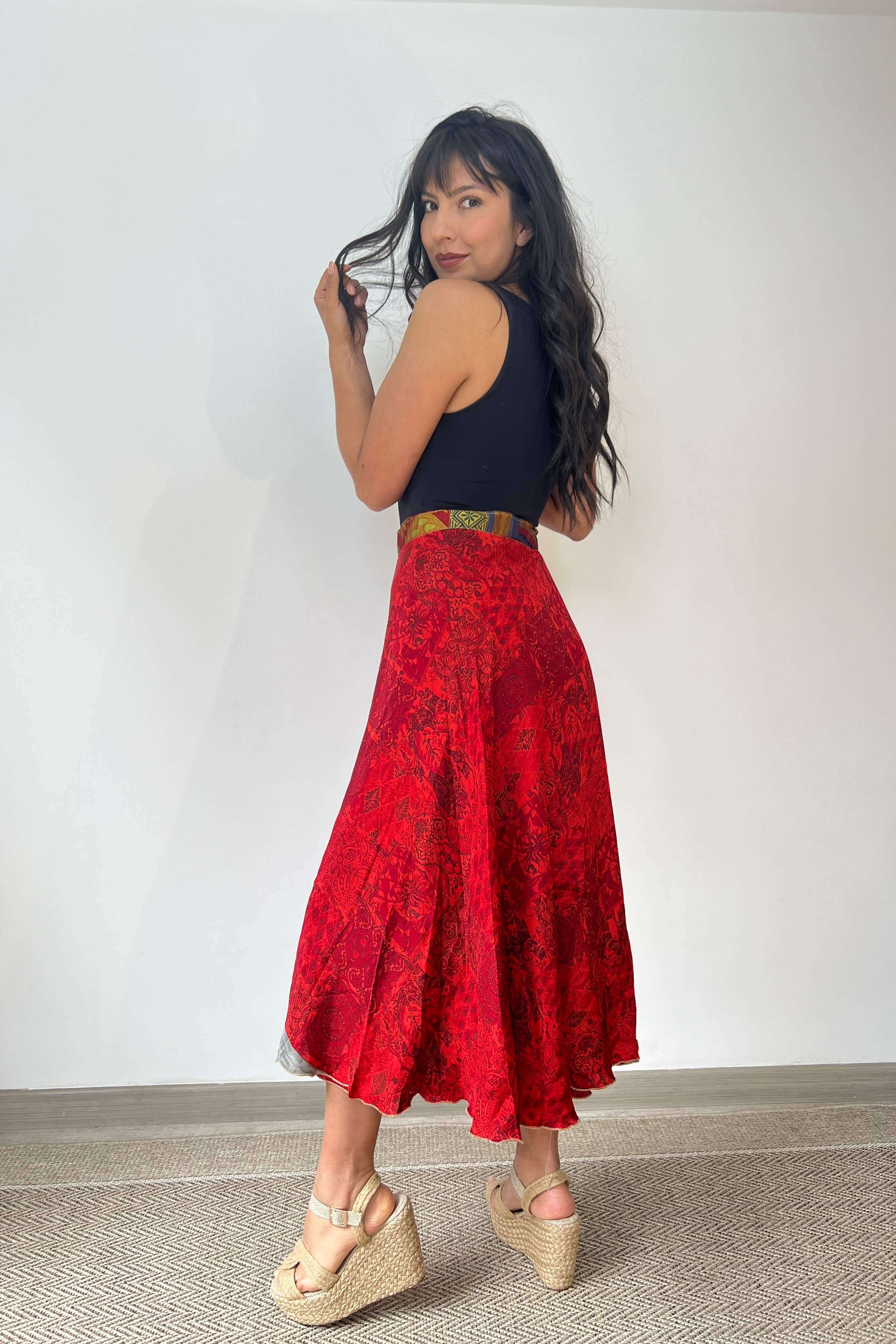 Falda Doble Faz Seda - Seleno Shop