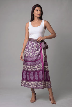 Falda Envolvente Doble Faz en Seda - Seleno Shop