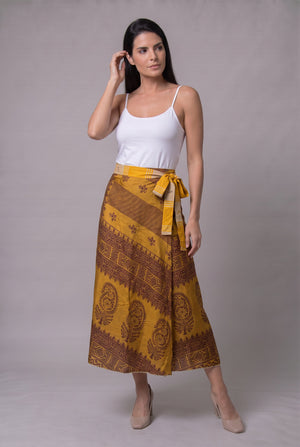 Falda Envolvente Doble Faz en Seda - Seleno Shop