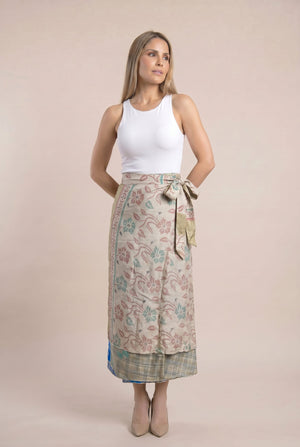 Falda Envolvente Doble Faz en Seda - Seleno Shop