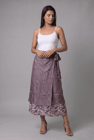 Falda Envolvente Doble Faz en Seda - Seleno Shop