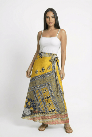 Falda Envolvente Doble Faz en Seda - Seleno Shop