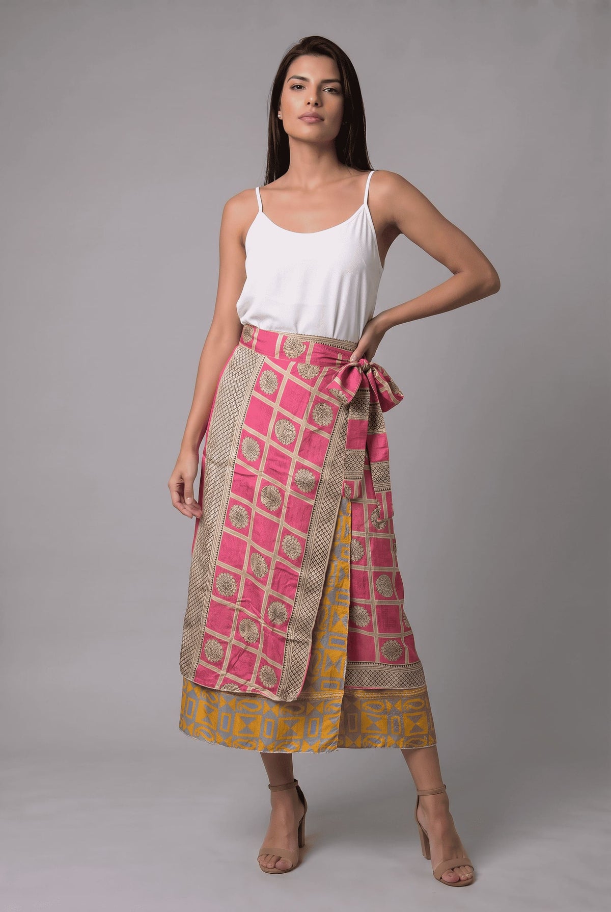 Falda Envolvente Doble Faz en Seda - Seleno Shop