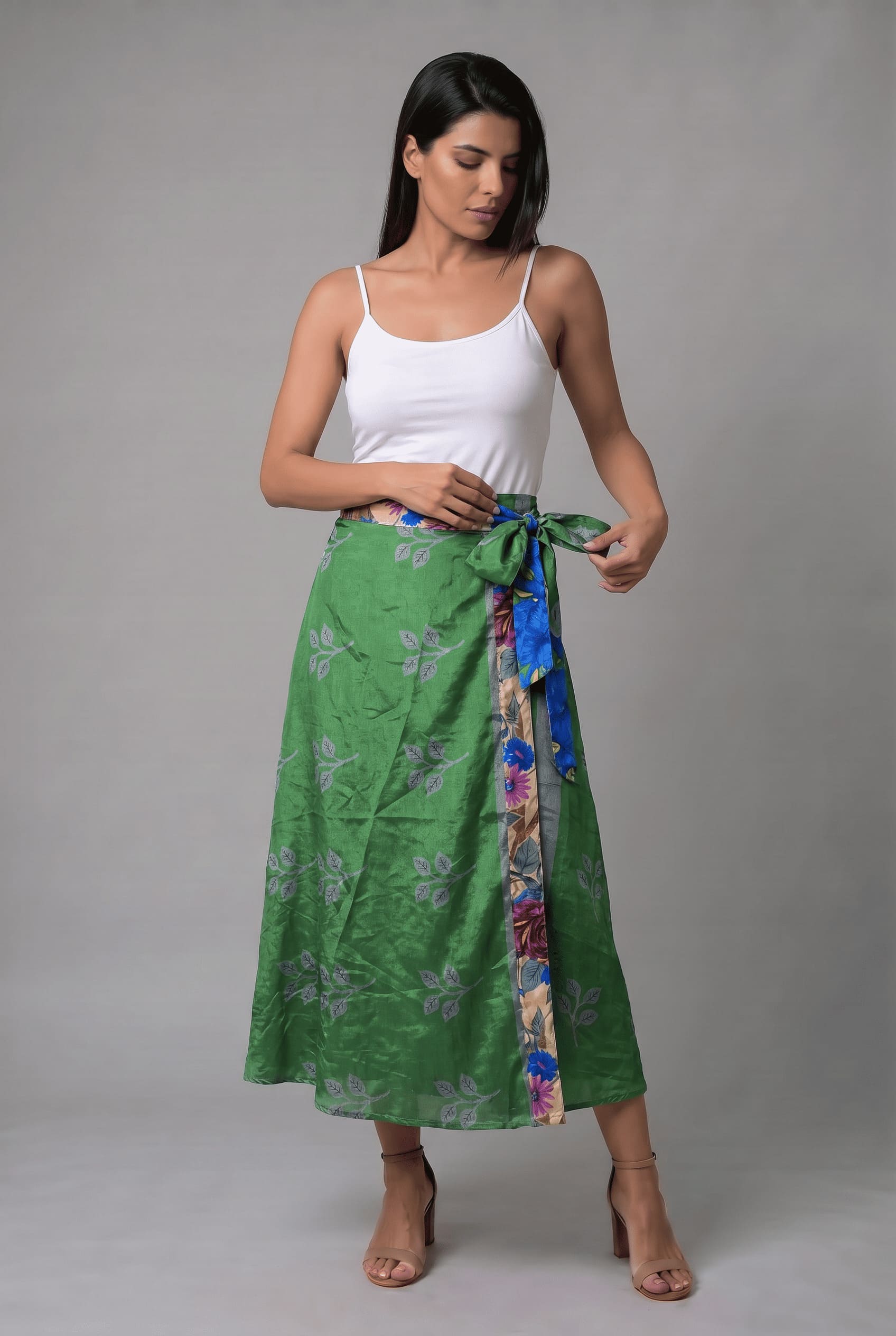 Falda Envolvente Doble Faz en Seda - Seleno Shop