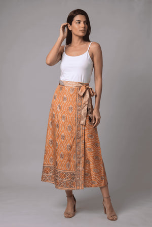 Falda Envolvente Doble Faz en Seda - Seleno Shop