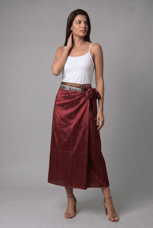 Falda Envolvente Doble Faz en Seda - Seleno Shop