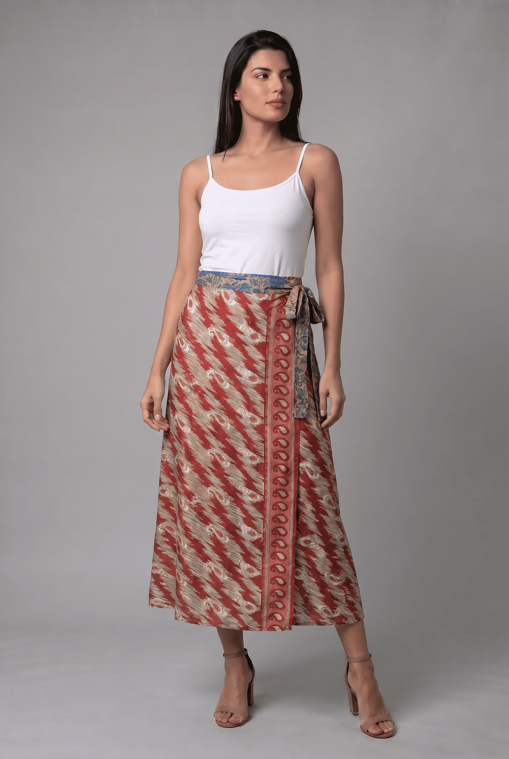 Falda Envolvente Doble Faz en Seda - Seleno Shop