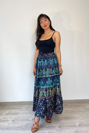 Falda Larga Azul - Seleno Shop