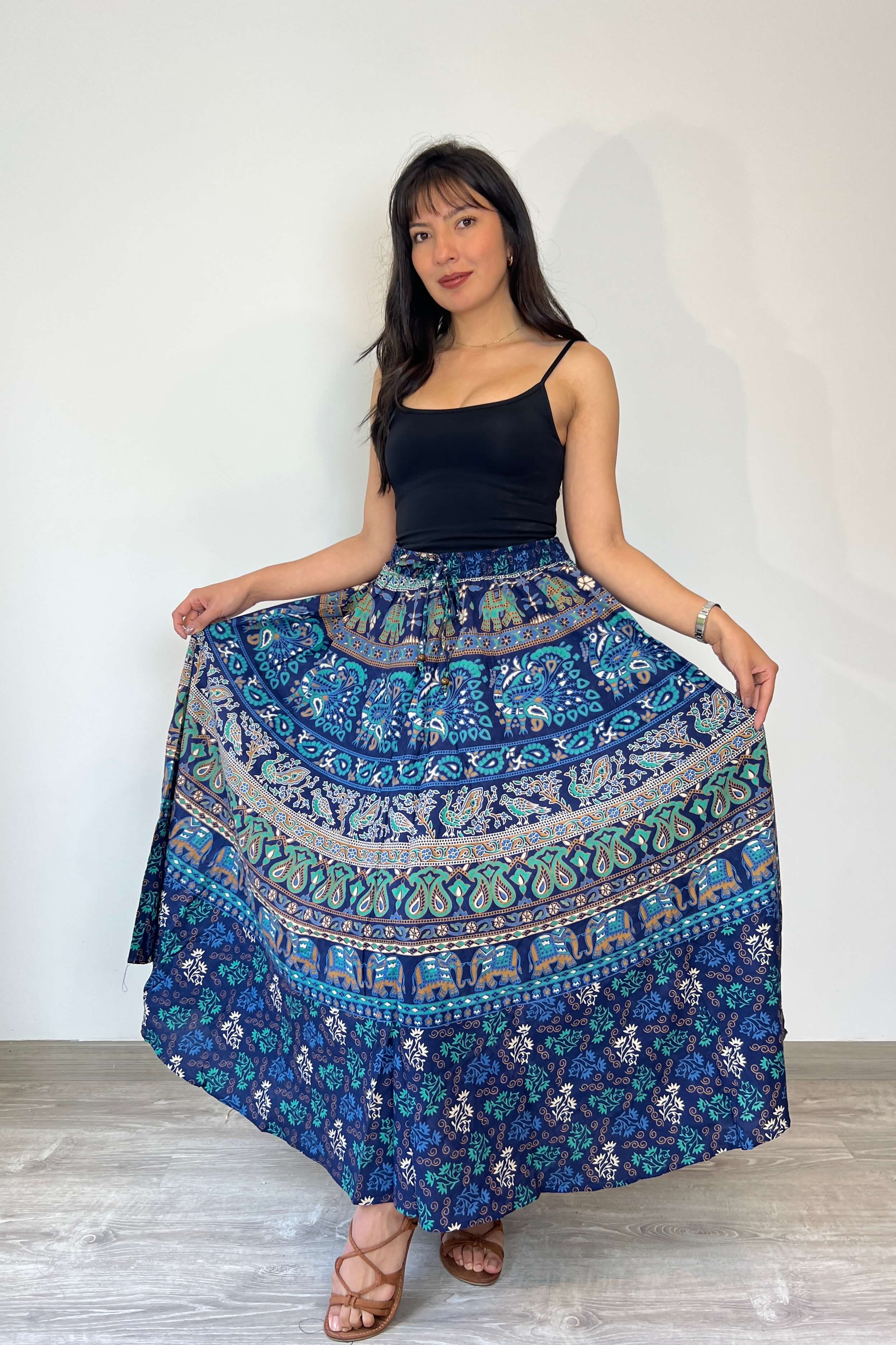 Falda Larga Azul - Seleno Shop