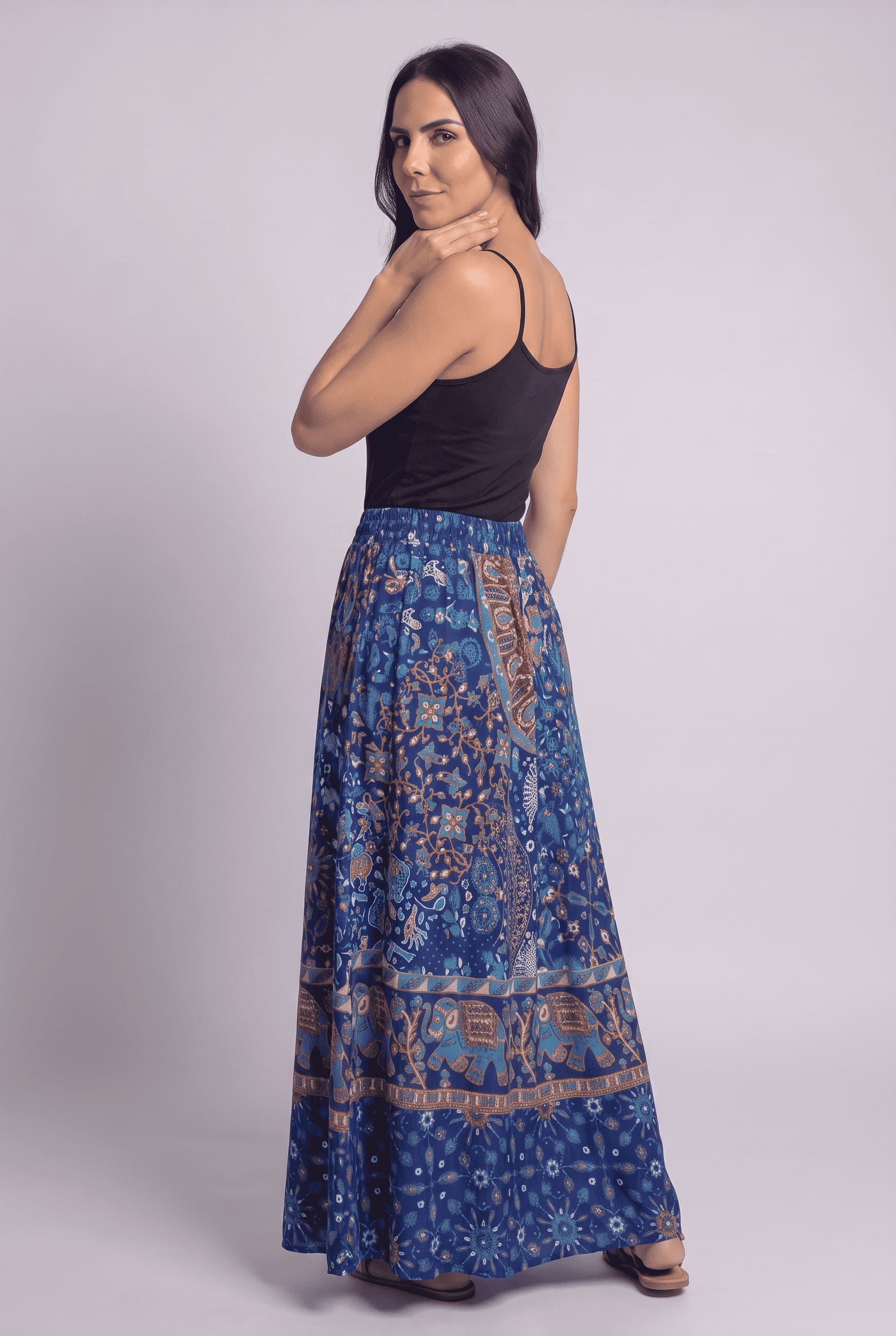 Falda Larga Azul - Seleno Shop
