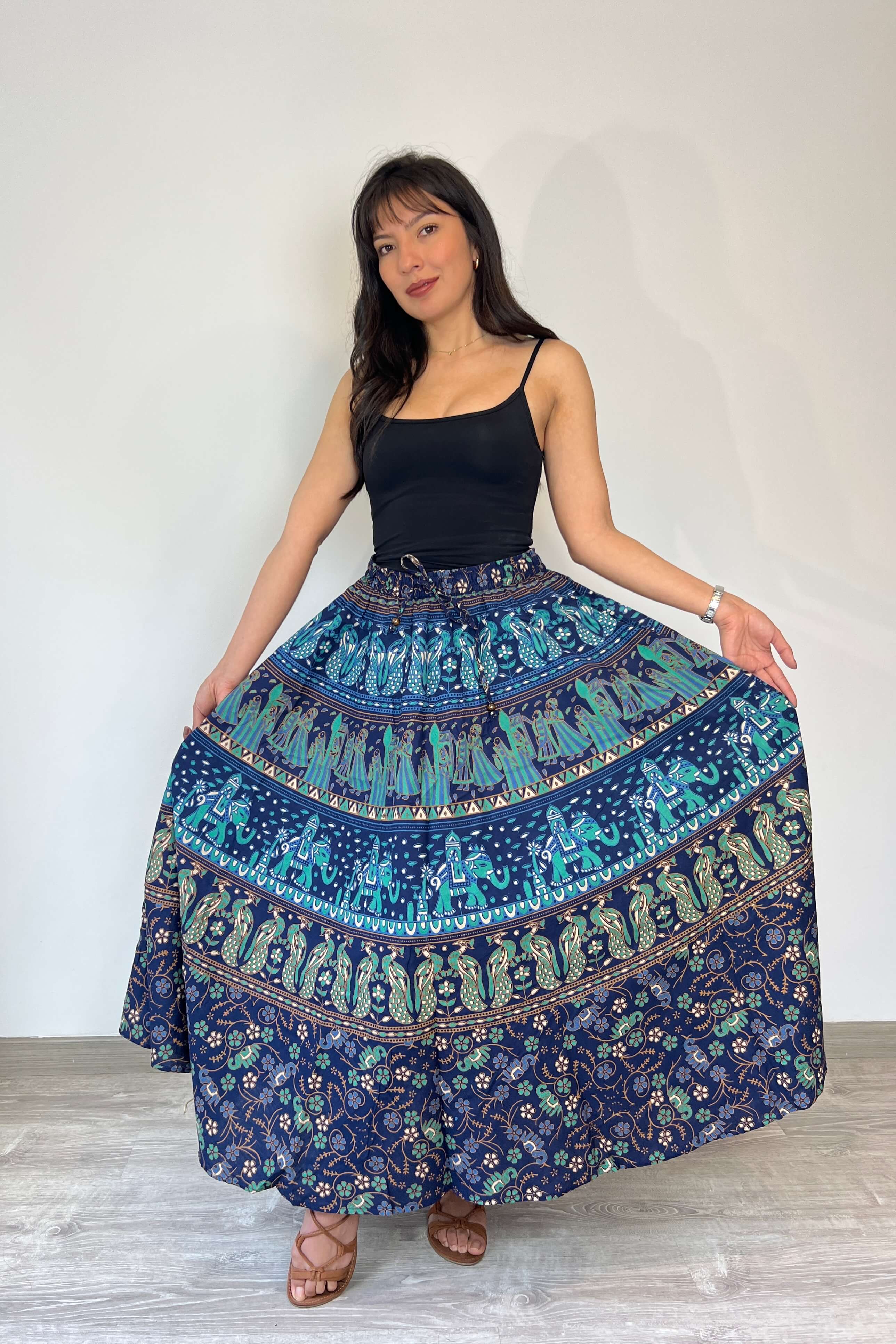 Falda Larga Azul - Seleno Shop