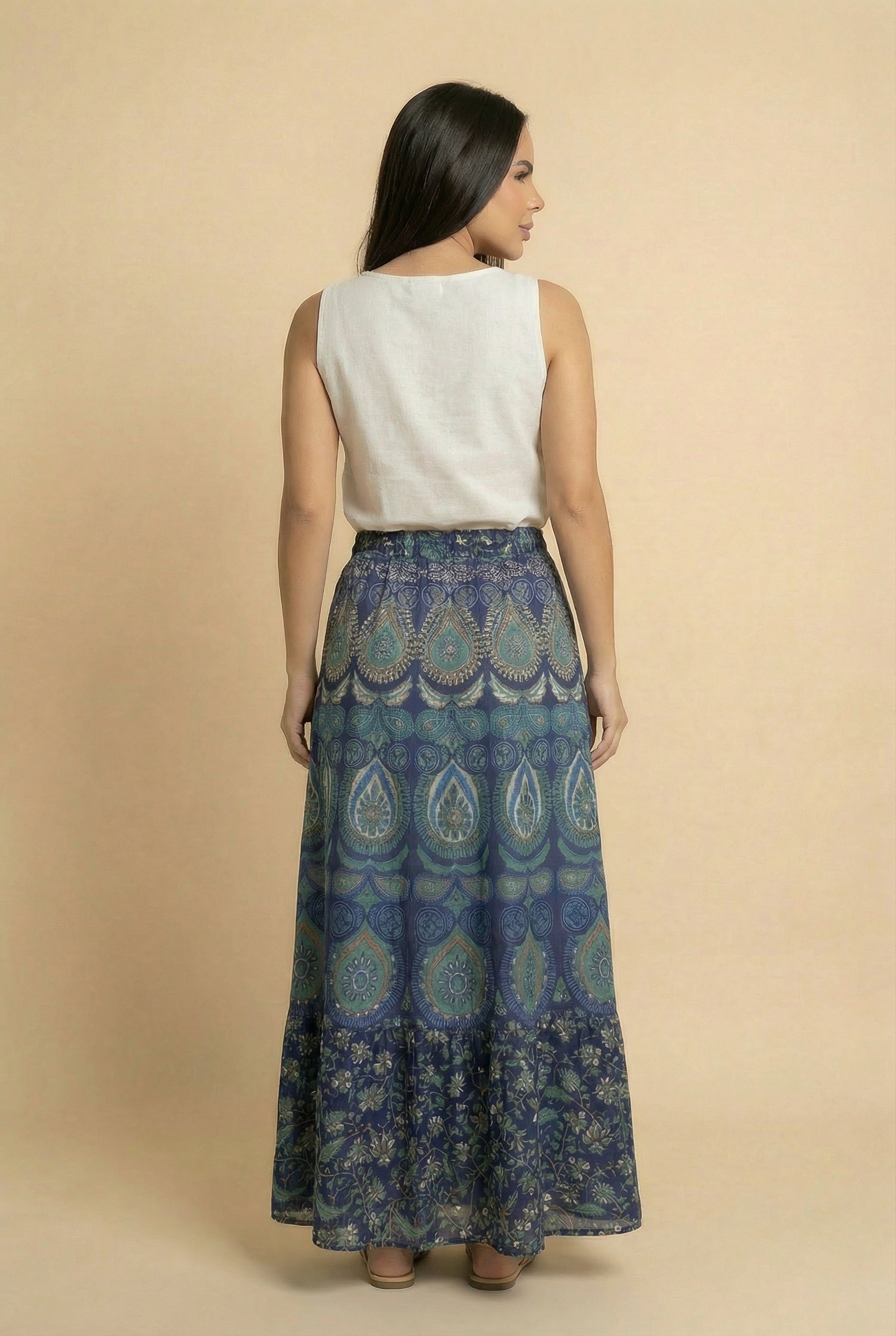 Falda Larga Azul - Seleno Shop