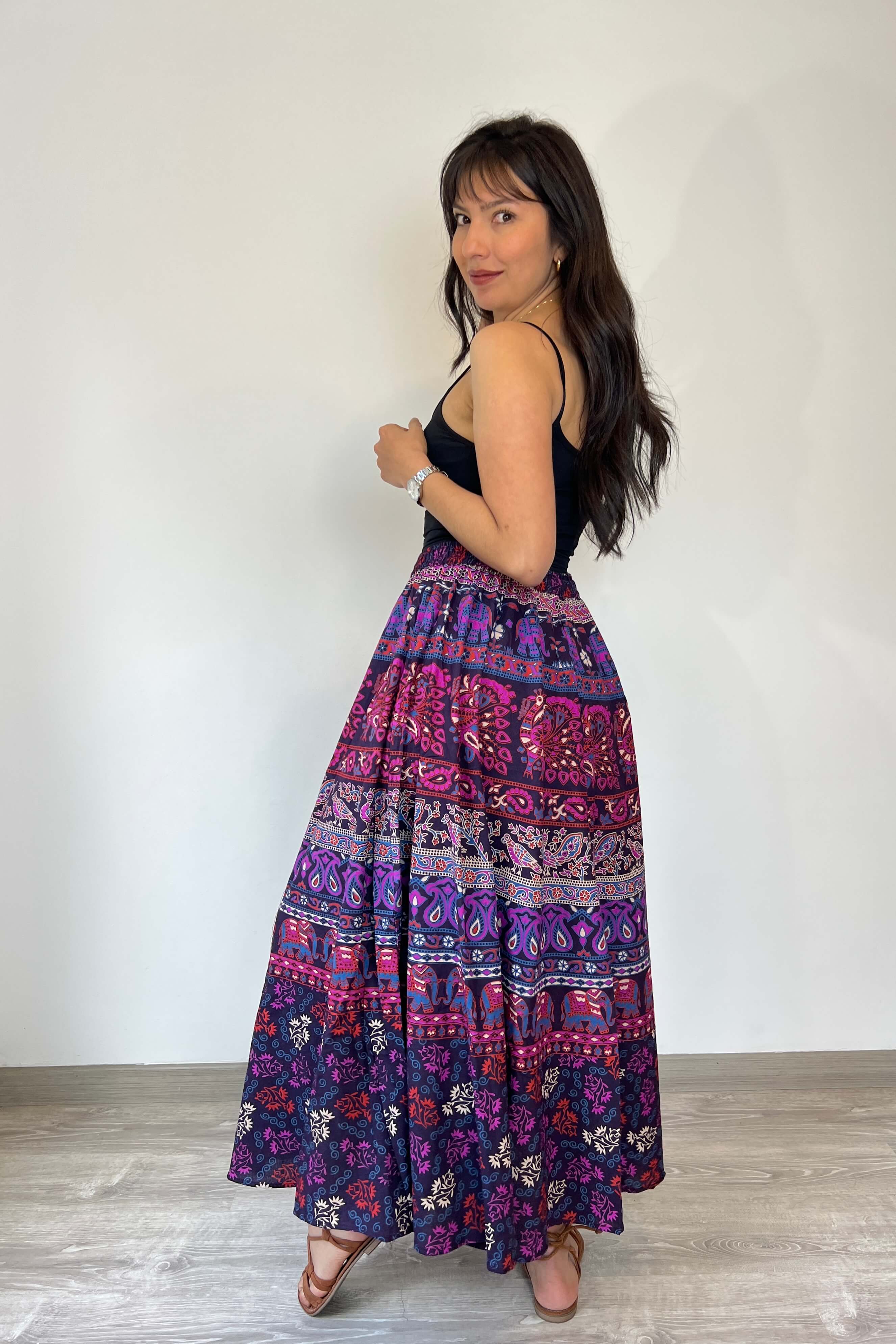 Falda Larga Morada - Seleno Shop