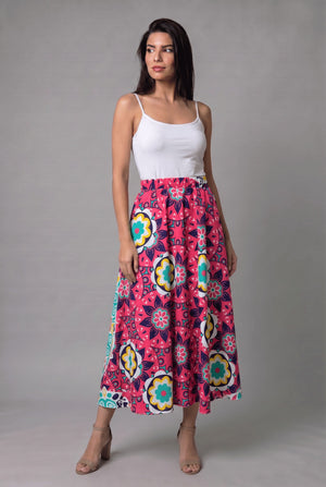 La Falda Serendipia Fucsia y Verde - Seleno Shop