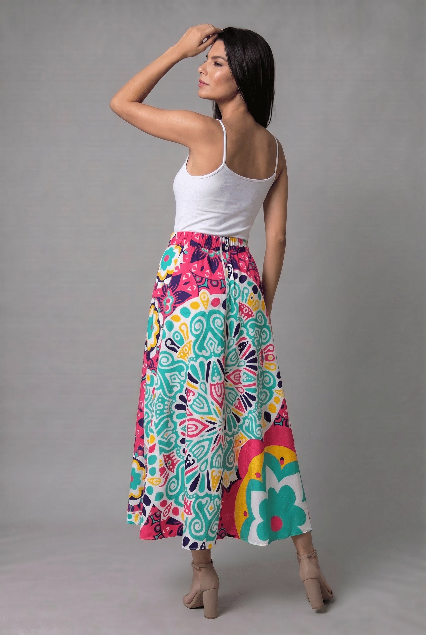 La Falda Serendipia Fucsia y Verde - Seleno Shop