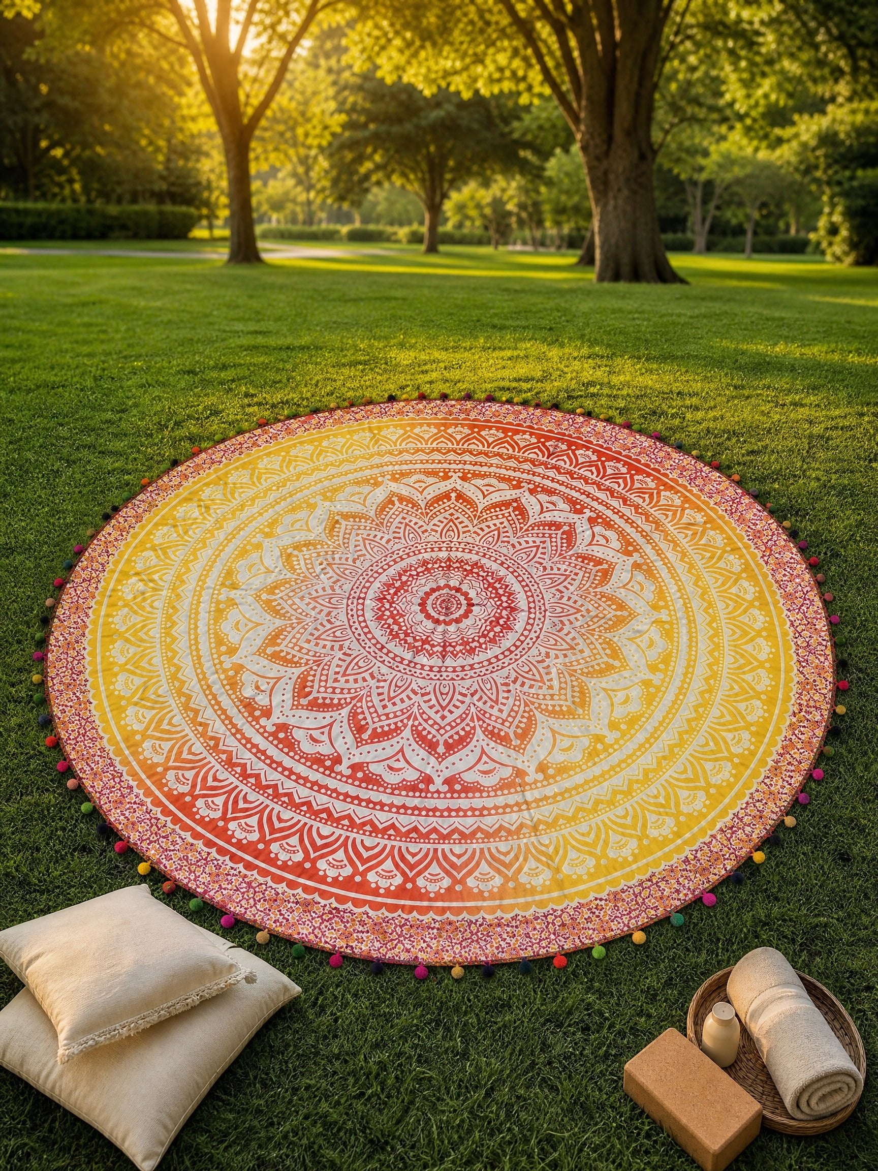 Mandala Redonda en Algodón - Seleno Shop