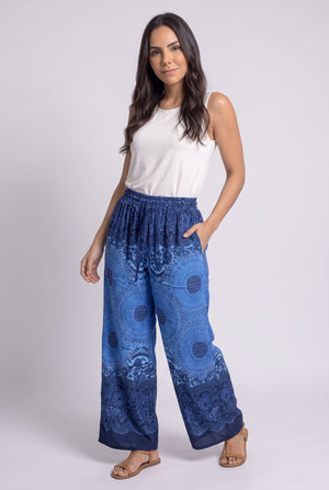 Pantalón Boho Mandala Azul - Seleno Shop