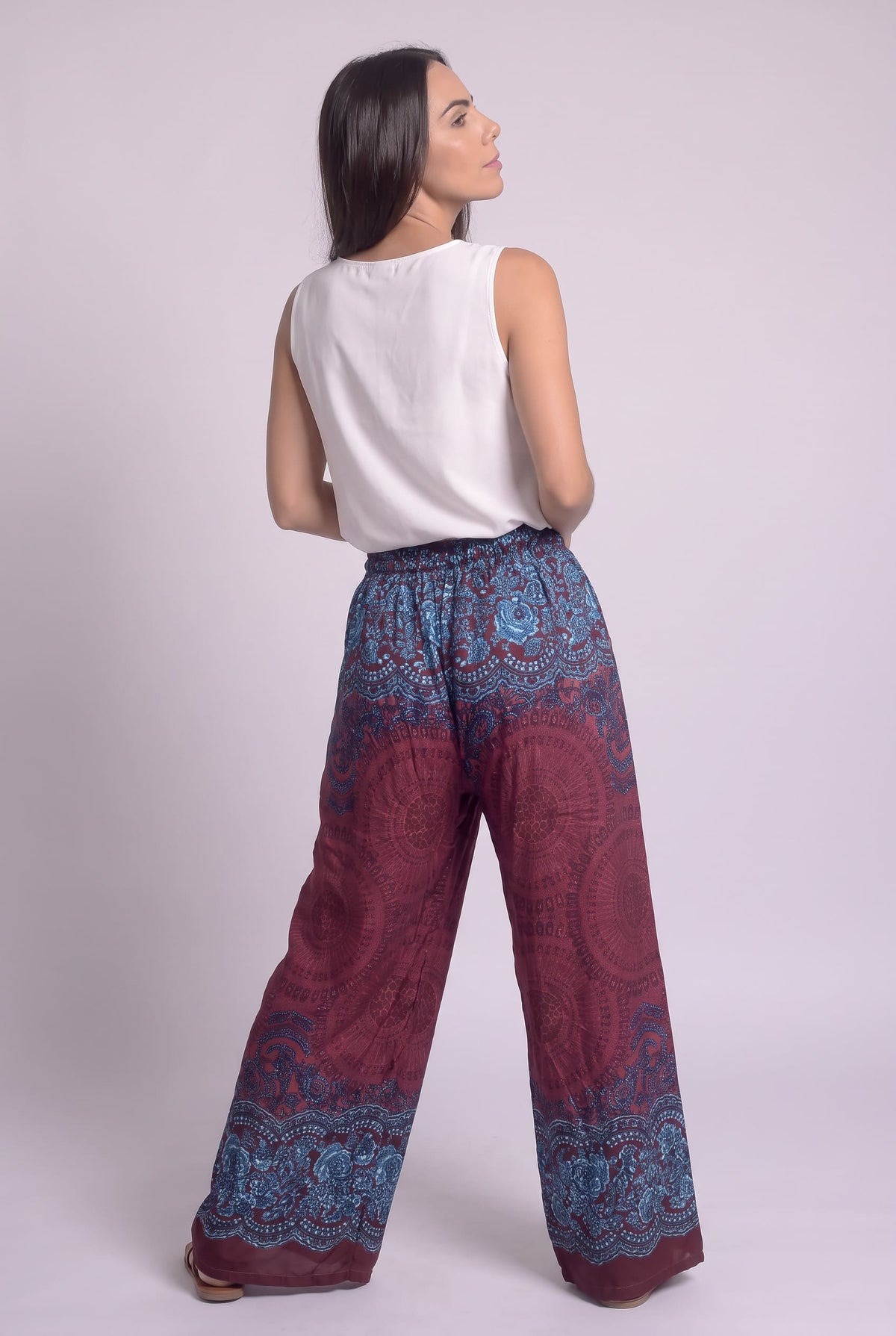 Pantalón Boho Mandala Azul y Rojo - Seleno Shop