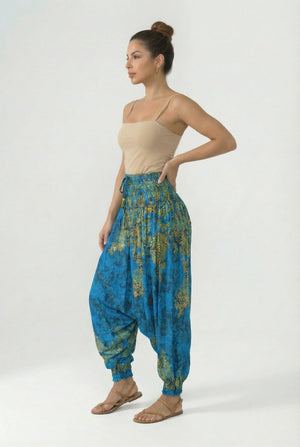 Pantalon Harem Azul Mandalas - Seleno Shop