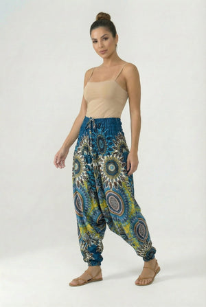 Pantalon Harem Azul Mandalas - Seleno Shop