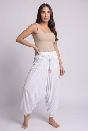 Pantalon Harem Blanco - Seleno Shop