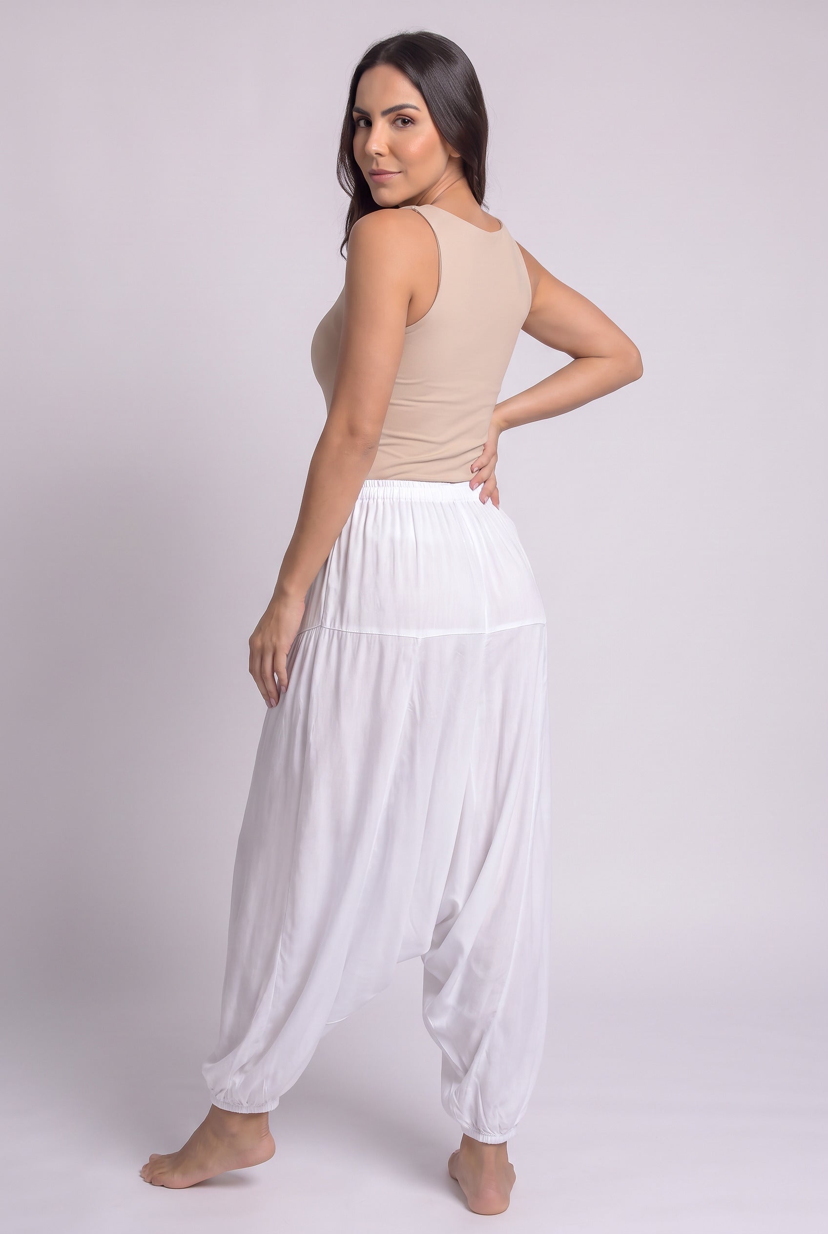 Pantalon Harem Blanco - Seleno Shop