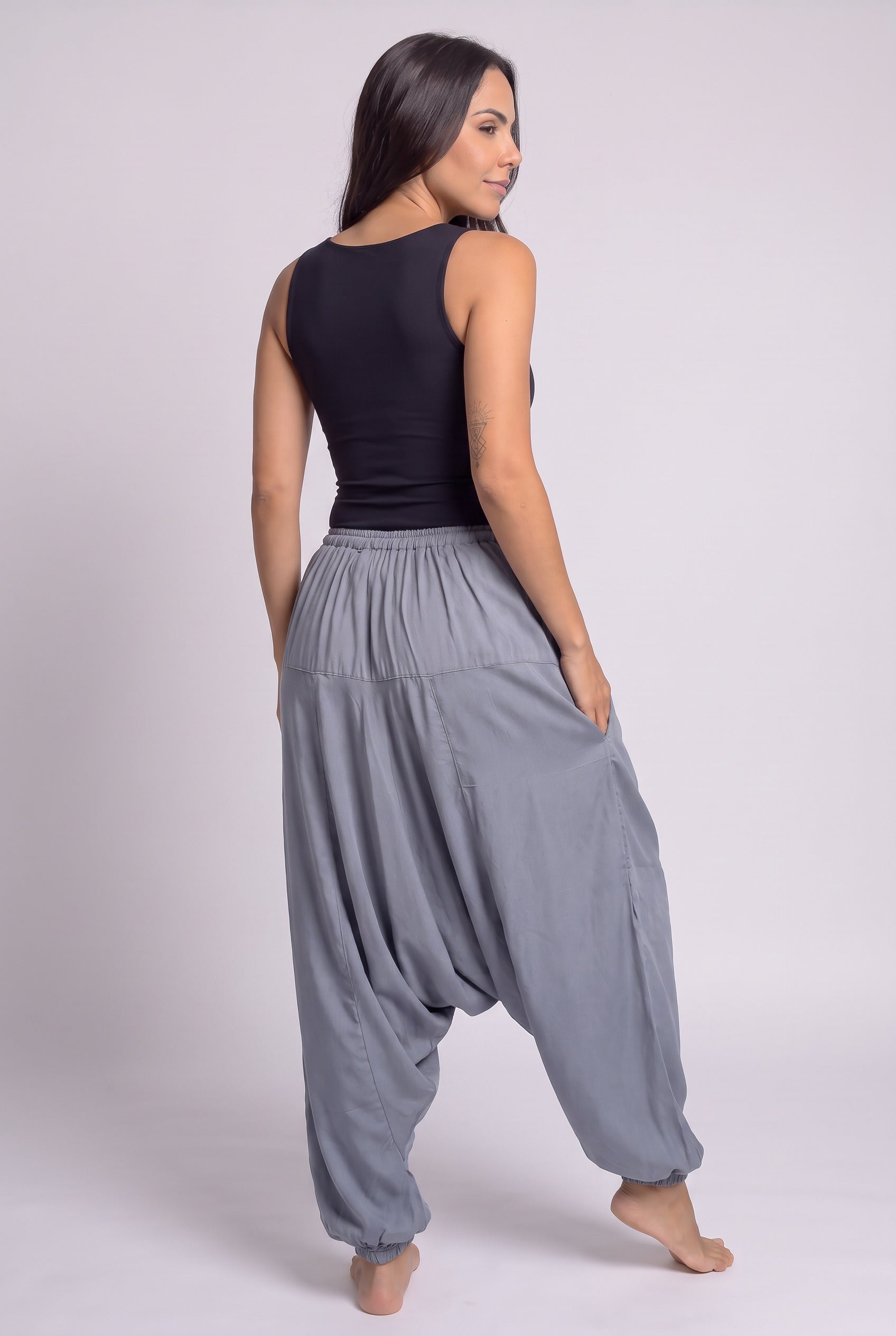Pantalon Harem Gris - Seleno Shop