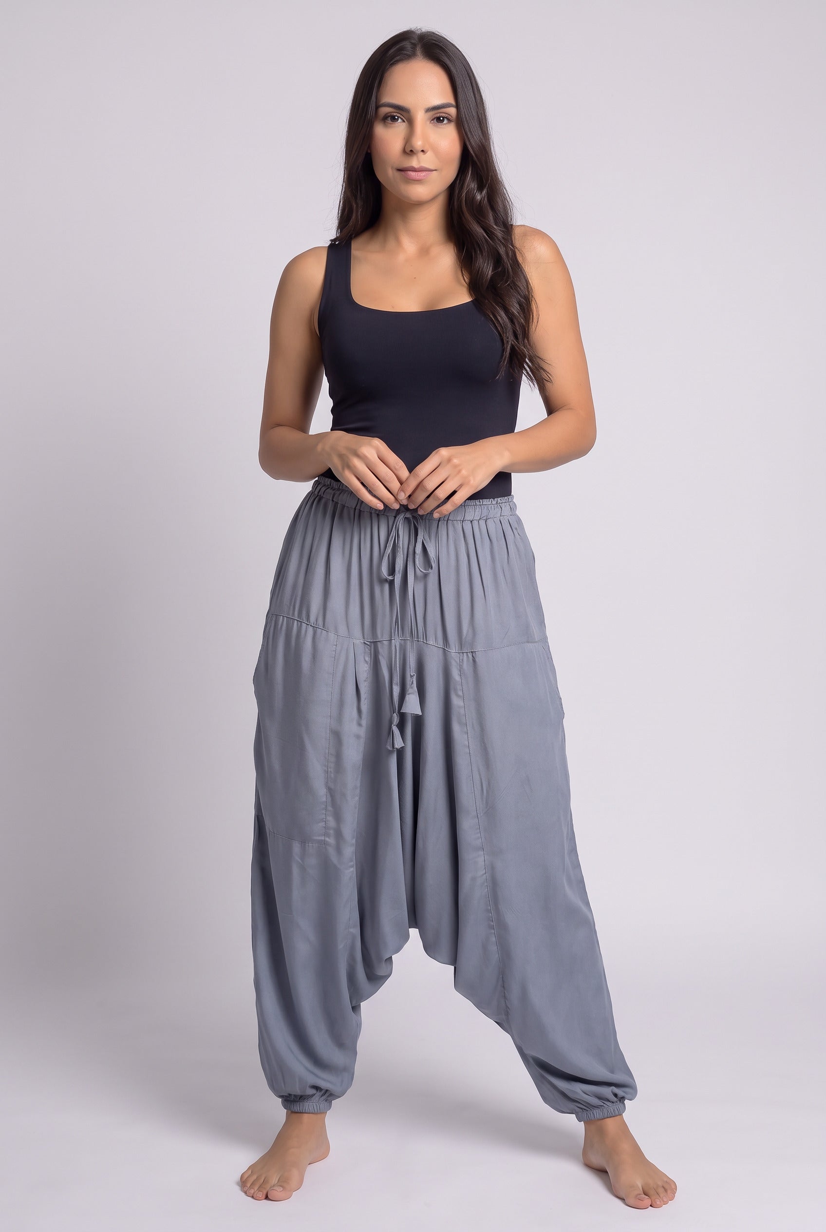 Pantalon Harem Gris - Seleno Shop