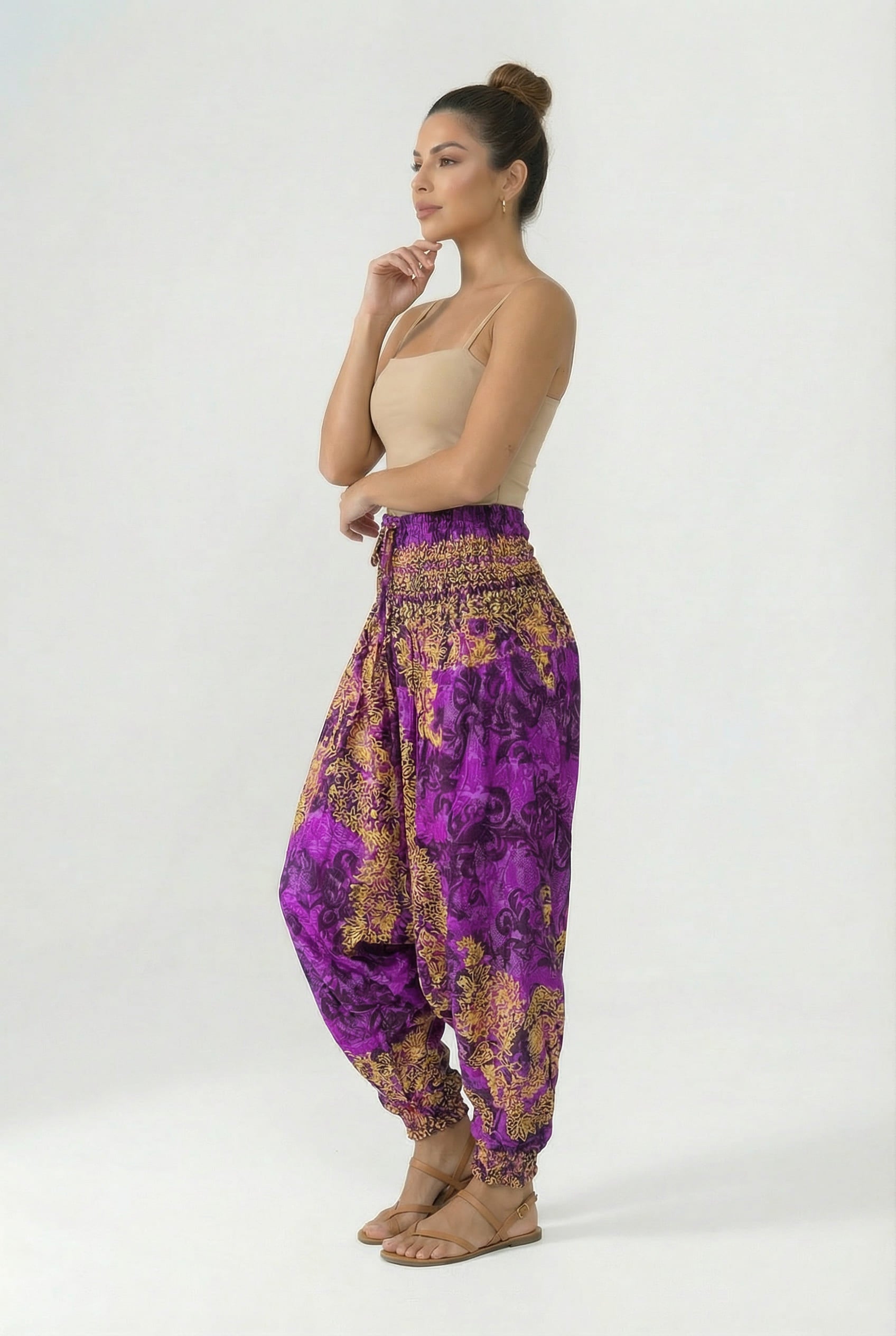 Pantalon Harem Morado Mandalas - Seleno Shop