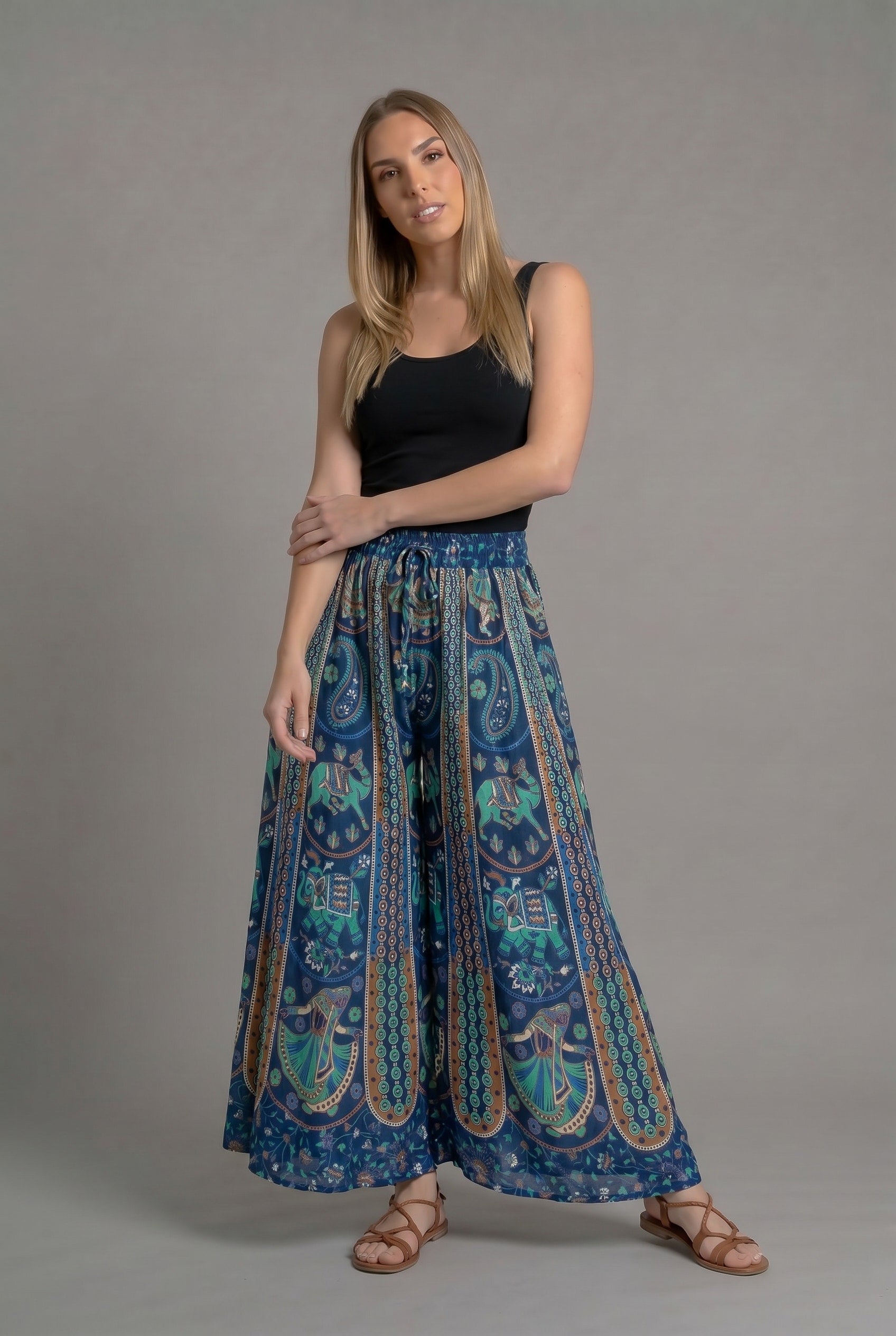 Pantalon Hippie Azul - Seleno Shop