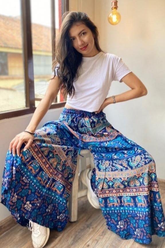 Pantalon Hippie Azul - Seleno Shop