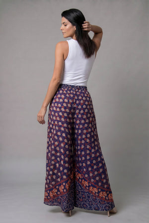 Pantalon Hippie Mariposa Azul y Naranja - Seleno Shop